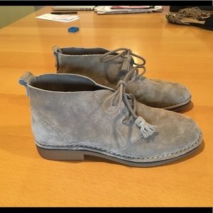 Grey suede booties